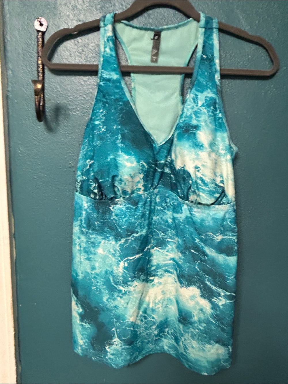 Blue Ocean Wave Swim Tankini Racerback Torrid Size 1